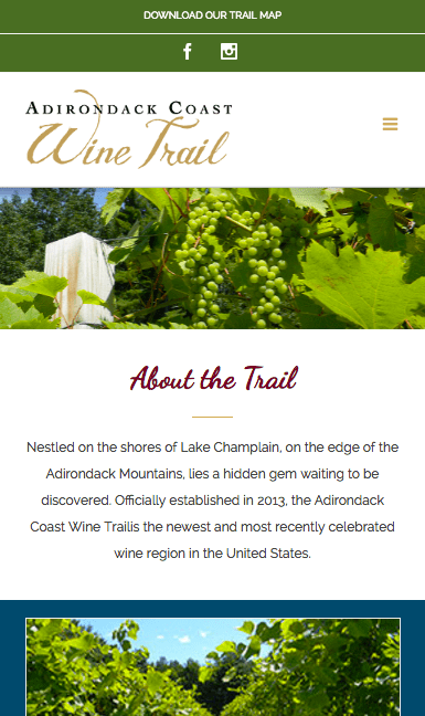 Adirondack Coast Wine Trail on mobile